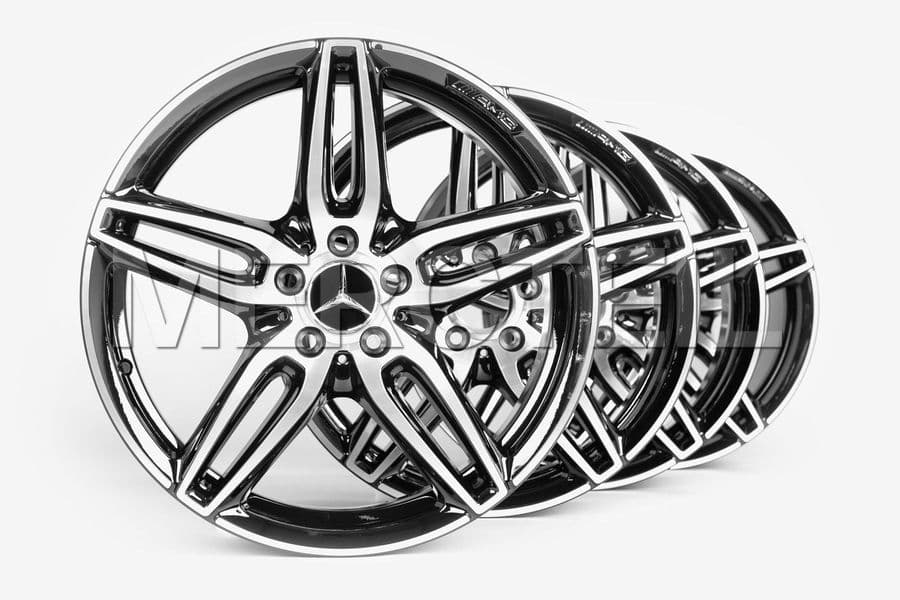 E Class AMG 19 Inch Alloy Wheels Set 5 Double Spoke Black W213 / S213 / C238 / A238 Genuine Mercedes AMG preview 0