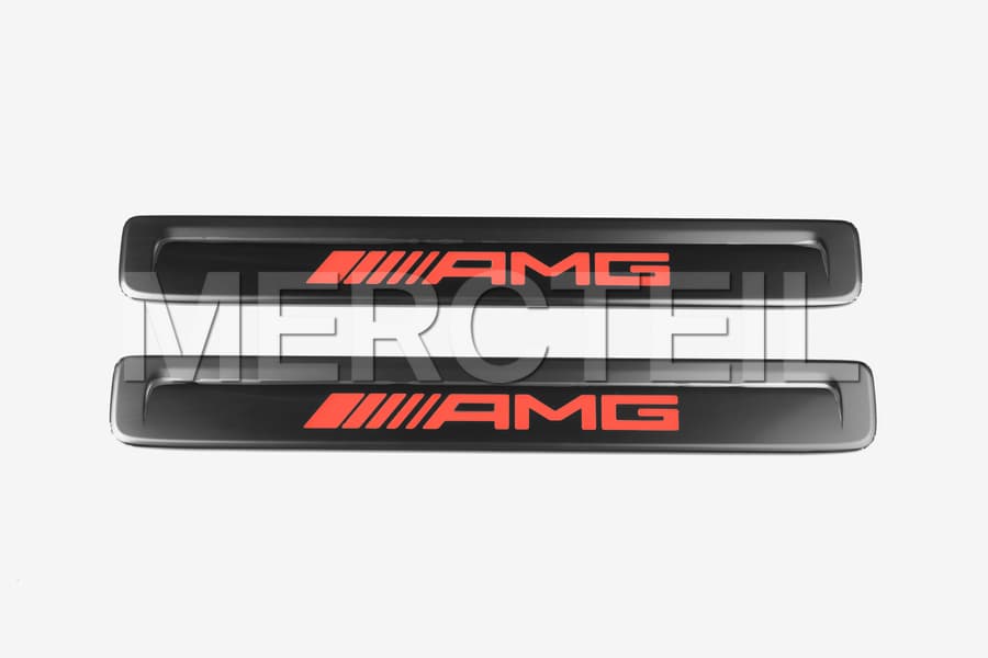 EQE / EQS Austauschbare AMG Schwarz Rote Abdeckungen für beleuchtete Einstiegsleisten Code U45 X294 V295 V297 Original Mercedes AMG preview 0