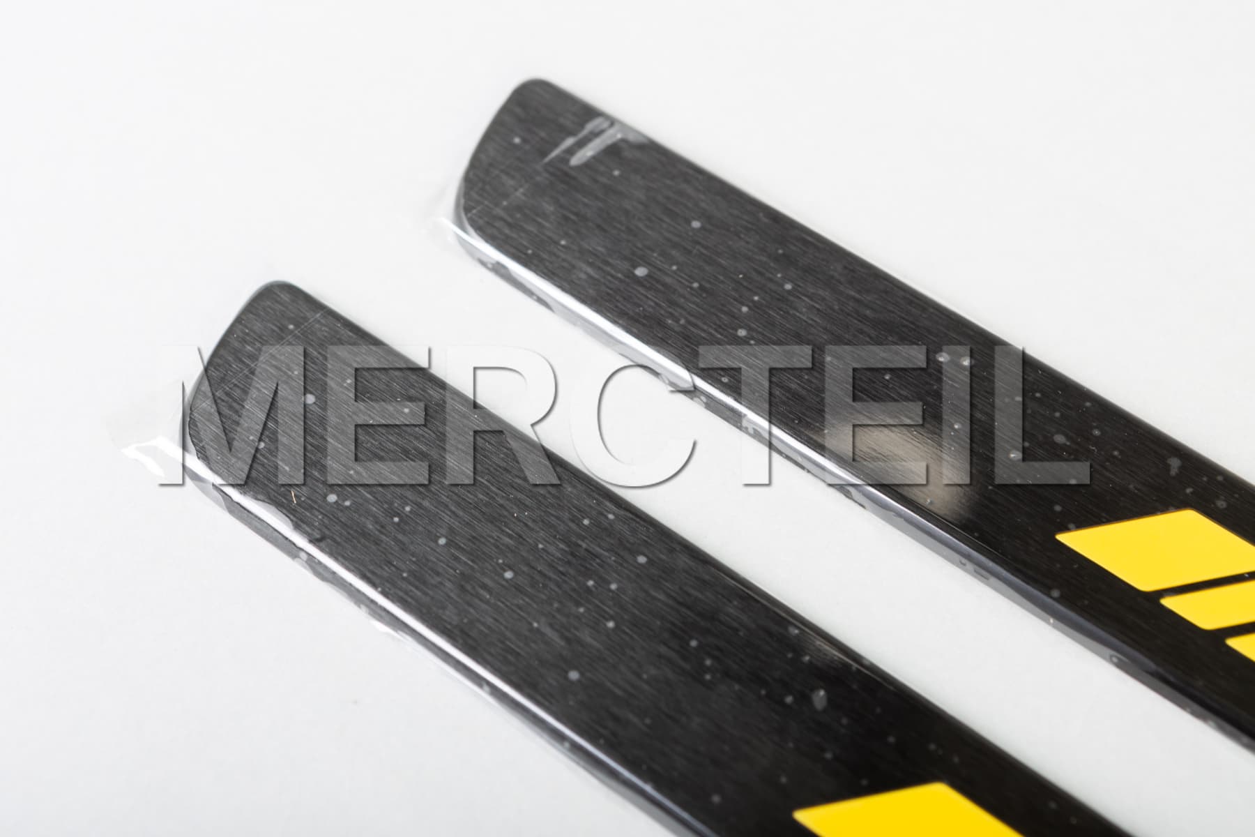 Exchangeable AMG Black & Yellow Covers for Illuminated Door Sills Genuine Mercedes AMG (part number: A1776804607)