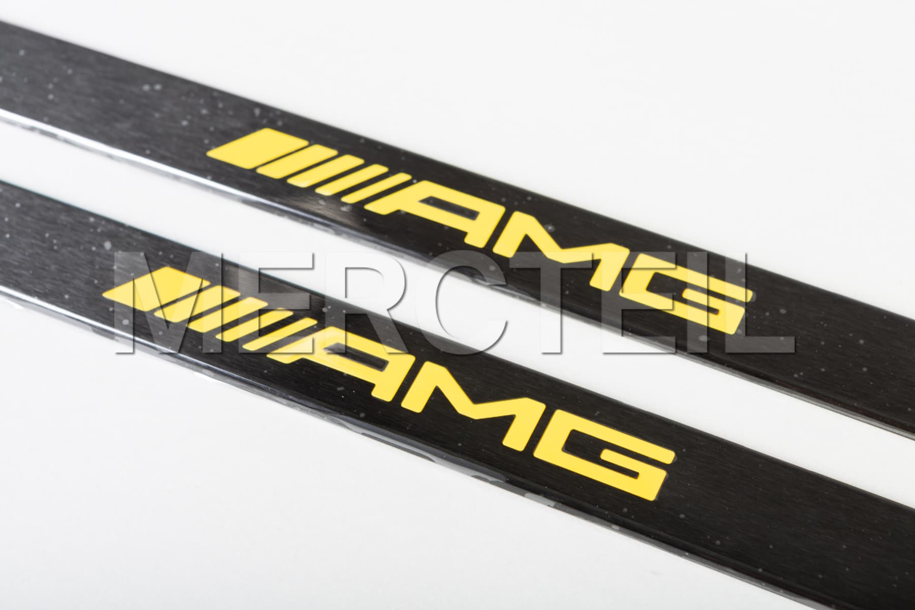 Exchangeable AMG Black & Yellow Covers for Illuminated Door Sills Genuine Mercedes AMG (part number: A1776804607)