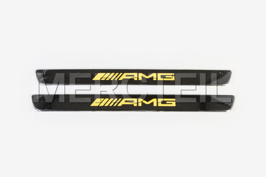 Exchangeable AMG Black & Yellow Covers for Illuminated Door Sills Genuine Mercedes AMG preview 0