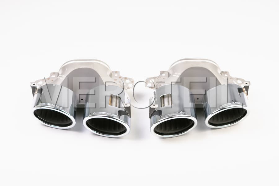 Exhaust Tailpipe Chrome Covers 45 S AMG Look Kit C/X118 W177 H247 Genuine Mercedes AMG preview 0