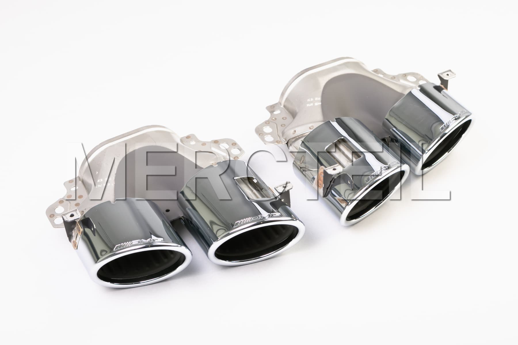 Exhaust Tailpipe Chrome Covers 45 S AMG Look Kit C/X118 W177 H247 Genuine Mercedes-AMG (Part number: A0004901400)