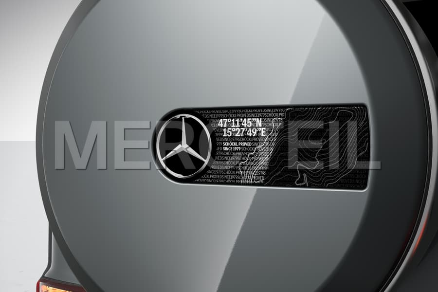 G Klasse Schöckl Design Schwarze Befestigungsplatte für das Ersatzradabdeckung W463A W465 Original Mercedes Benz preview 0