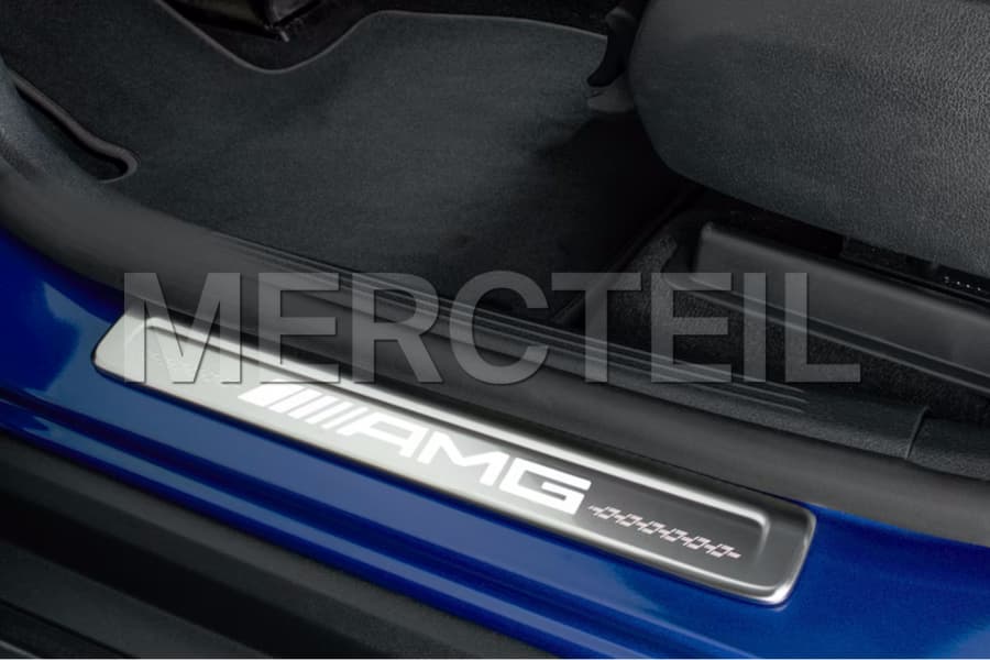 GLC Exchangeable AMG Silver Covers For Illuminated Door Sills C254/X254 Genuine Mercedes AMG preview 0