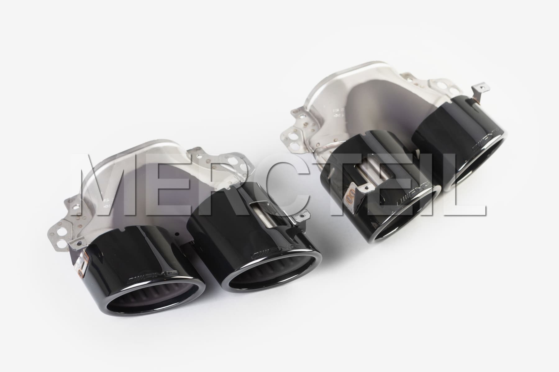 Gloss Black Exhaust Muffler Tail Pipe Trims For 2020 Mercedes GLC GLE GLS (X253, W167, X167) - 2PCS