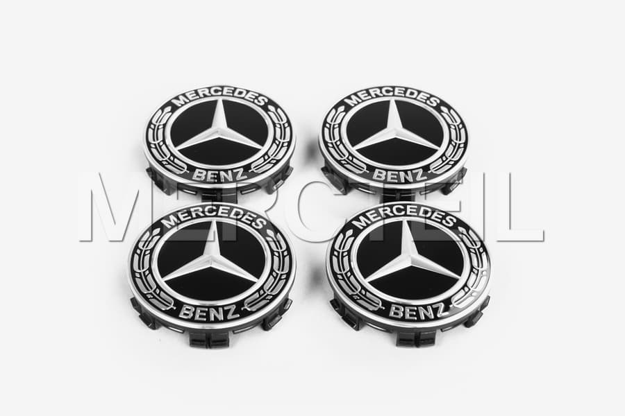 Laurel Black Hubcaps Genuine Mercedes Benz A22240022009040 preview 0