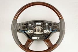 Leather Steering Wheel With Walnut Veneer for S-Class & CL-Class (part number: A22146030039E38)