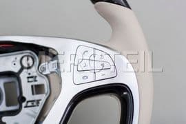 Leather White Steering Wheel With Poplar Trims for S-Class W222 (part number: 	
A22246056038R85)