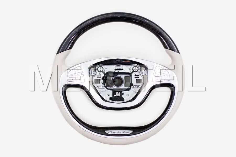 Leather White Steering Wheel With Poplar Trims for S-Class preview 0