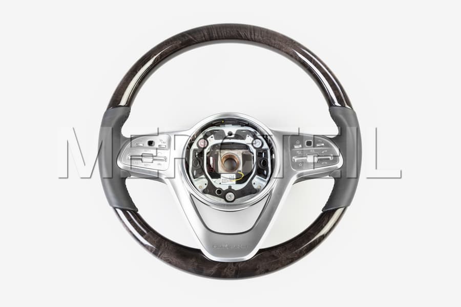 Maybach Facelift Black Steering Wheel With Poplar Veneer for S-Class preview 0