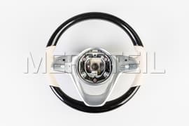 Maybach Facelift Designo Porcelain Steering Wheel with Piano Lacquer Wood Genuine Mercedes Benz (Part number: A00046039048R85)