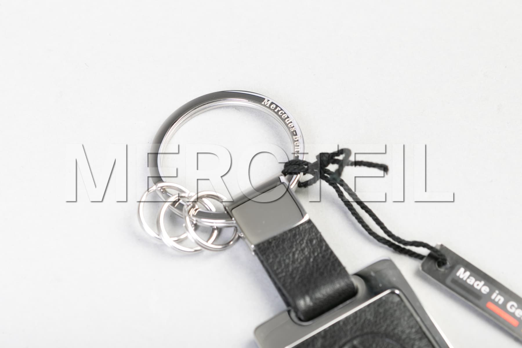 Mercedes-Benz St. Petersburg Steel Leather Key Ring Genuine Mercedes-Benz B66953626