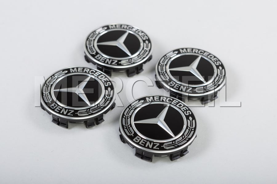 mercedes center caps black