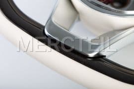 Mercedes Beige Lederlenkrad mit Holz-Zierelementen für S-Klasse (Teilenummer: A00146024038R85)