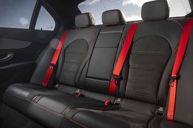 AMG Red Set of Seat Belts rear seats Interior of C-Class W205