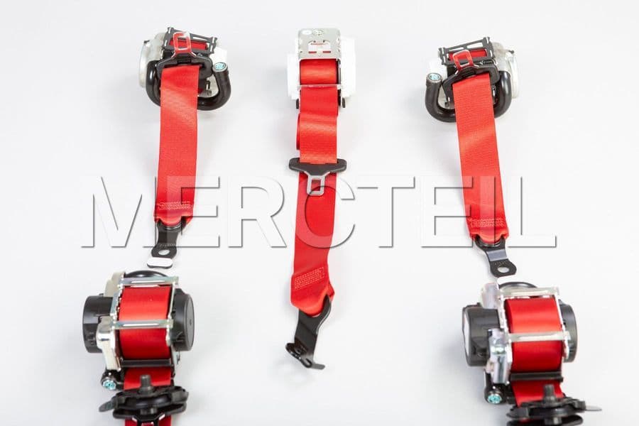 C Class AMG Red Seat Belts AMG W205 Genuine Mercedes Benz