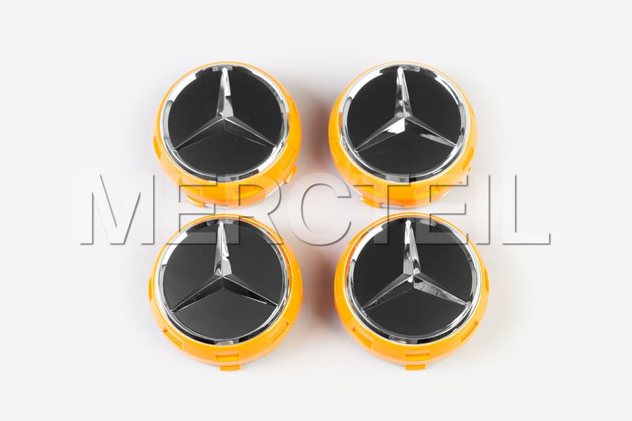 Orange Edition Center Hubcaps Genuine Mercedes AMG preview 0