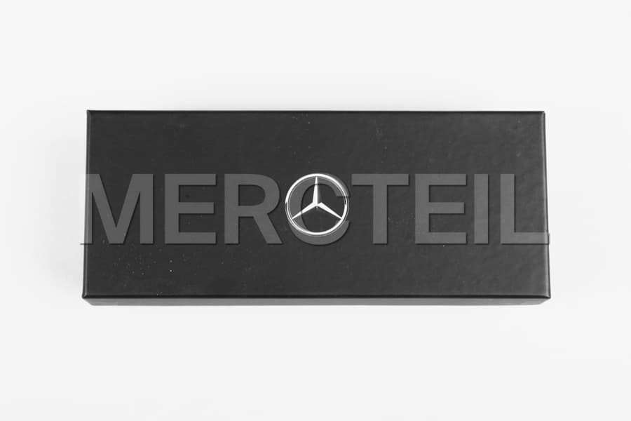 Mercedes Benz Genuine Black Leather Wallet With 3d Metal Logo 