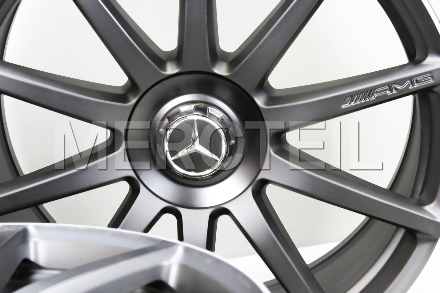S-Class S63 AMG 10 Spoke Black Matte Forged Rims 217 222 20 Inch Genuine Mercedes-AMG (Part number: A22240107007X36)