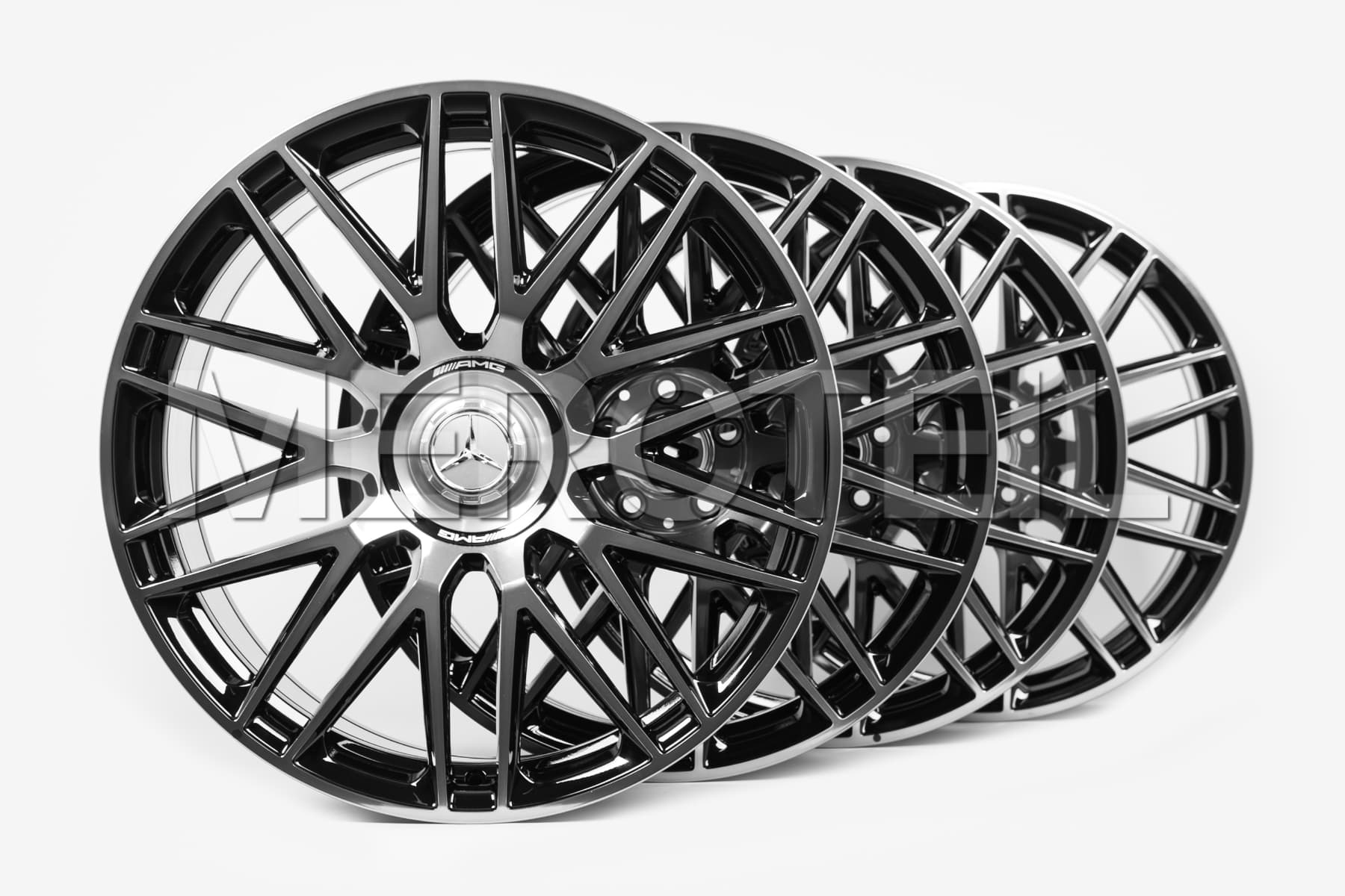 S63 AMG Dark Platinum Forged Rims Set R21 Cross Spoke W/V223 Genuine Mercedes-AMG (Part number: A22340123007Y75)