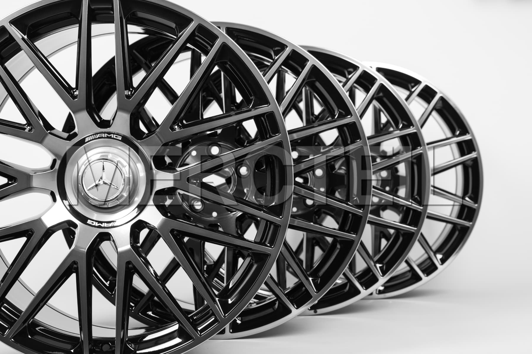 S63 AMG Dark Platinum Forged Rims Set R21 Cross Spoke W/V223 Genuine Mercedes-AMG (Part number: A22340124007Y75)