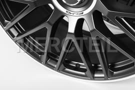 S63 AMG Forged Rims Set Black Matte R21 Cross Spoke W/S223 Genuine Mercedes-AMG (Part number: A22340124007X71)