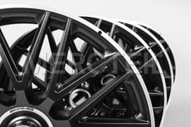 S63 AMG Forged Rims Set Black Matte R21 Cross Spoke W/S223 Genuine Mercedes-AMG (Part number: A22340123007X71)