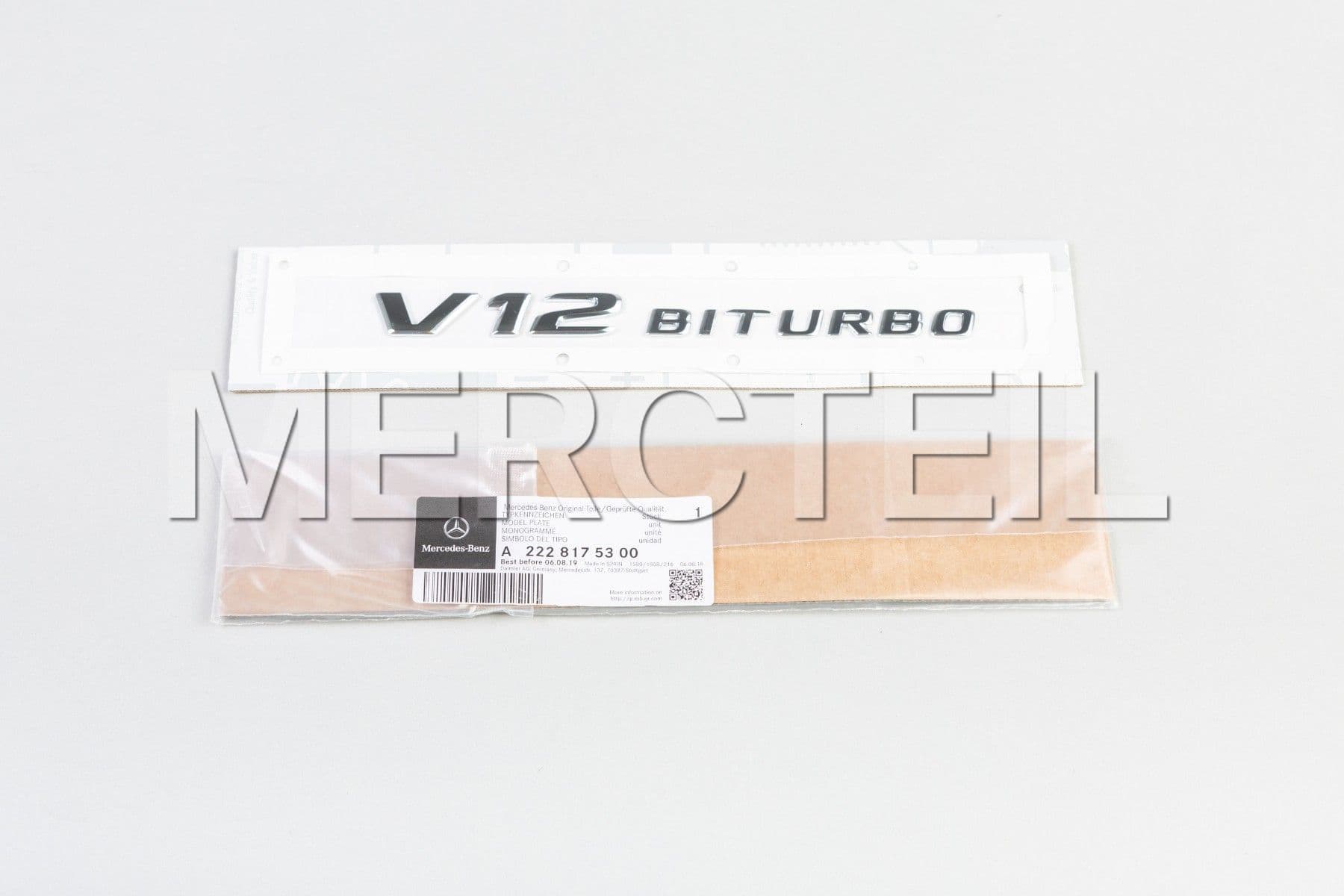S65 AMG V12 BiTurbo Decal Genuine Mercedes AMG (part number: A2228175300)