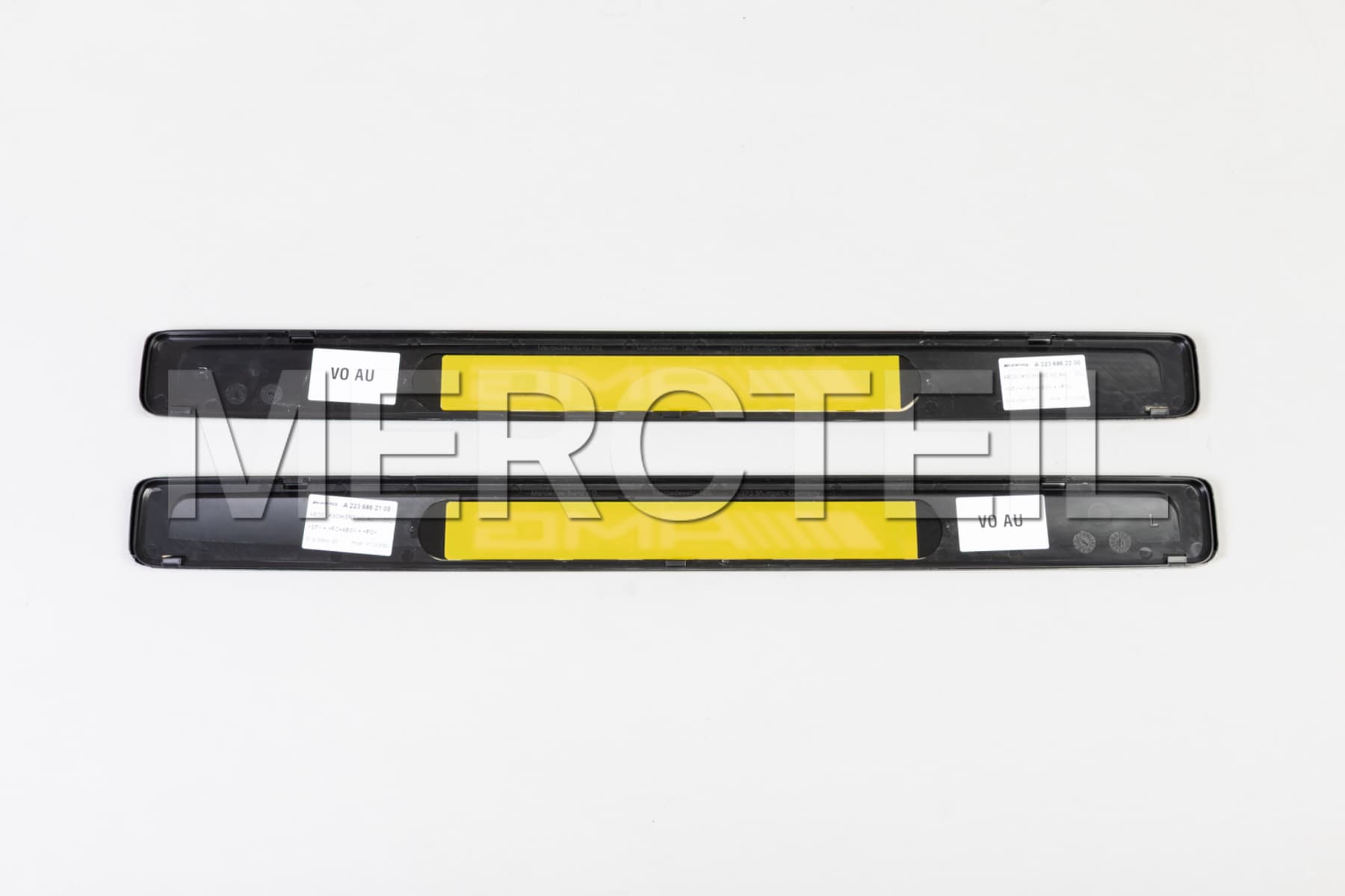 S-Class Front Exchangeable AMG Black Yellow Covers Set For Illuminated Door Sills W223/V223 Genuine Mercedes-AMG A2236804507