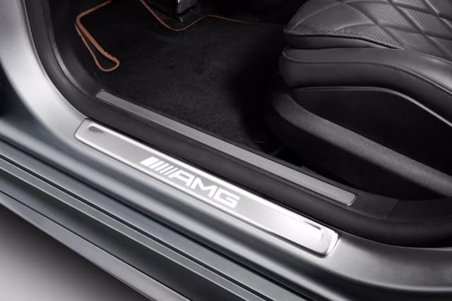 S Class Front Exchangeable AMG Stainless Steel Covers Set For Illuminated Door Sills W / V223 Genuine Mercedes AMG