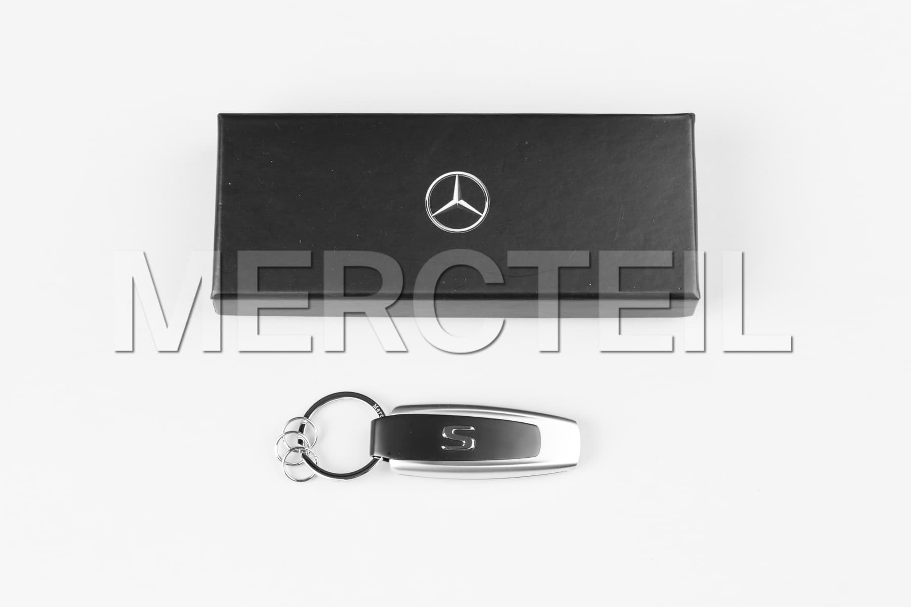 S-Class Model Series Black Silver Keychain Key Ring Genuine