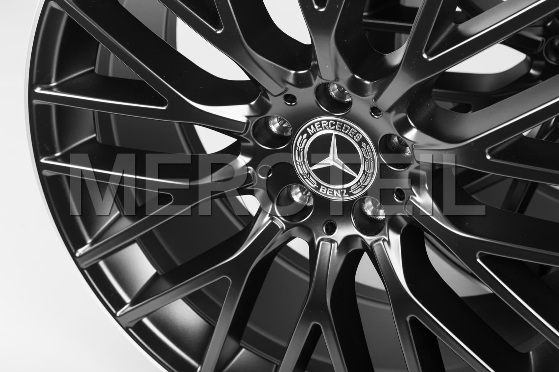 S Class Rim Set Black Matte 20 Inch Y Spoke W223 V223 Genuine Mercedes Benz (part number: A22340139007X71)