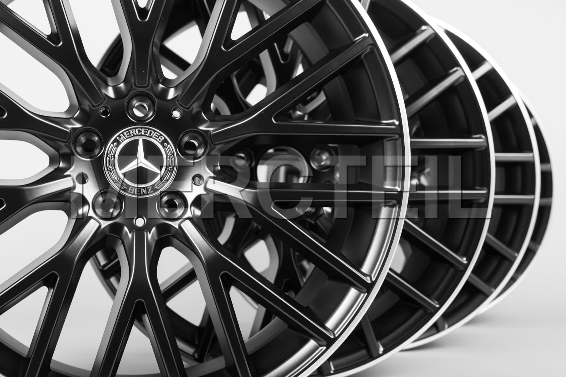 S Class Rim Set Black Matte 20 Inch Y Spoke W223 V223 Genuine Mercedes Benz (part number: A22340138007X71)