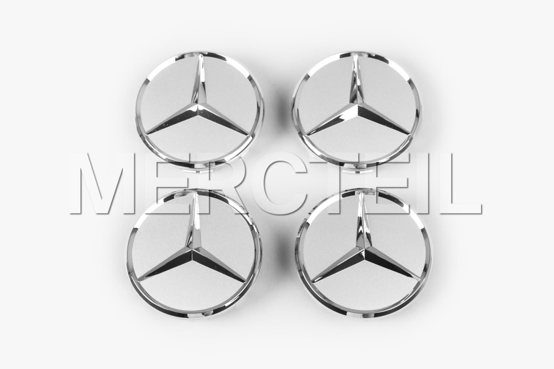 Wheel Hub Inserts Silver Matte Genuine Mercedes-Benz (Part number: A00040038009715)