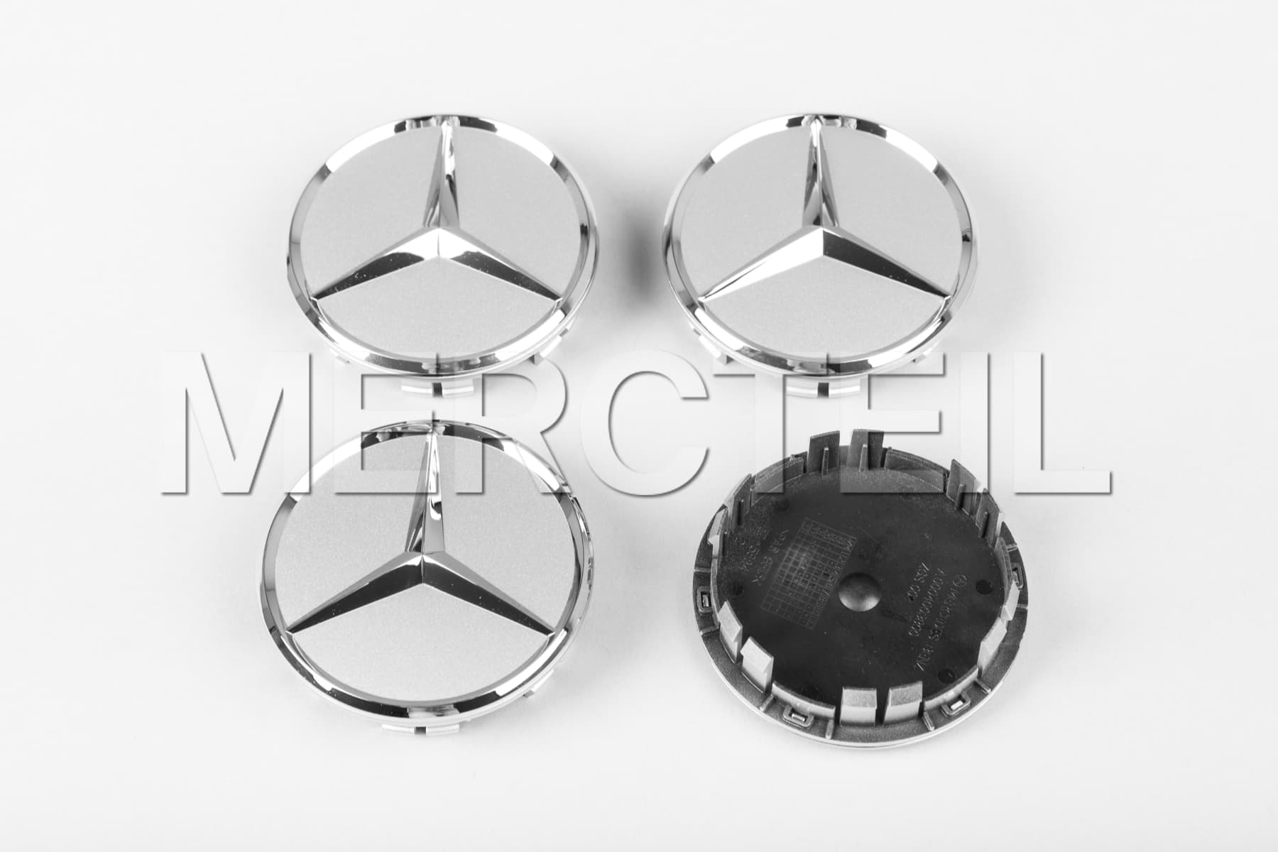 Wheel Hub Inserts Silver Matte Genuine Mercedes-Benz (Part number: A00040038009715)
