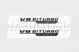 AMG GT V8 BiTurbo Decals Colored in Black C192 Genuine Mercedes-AMG A2328175600