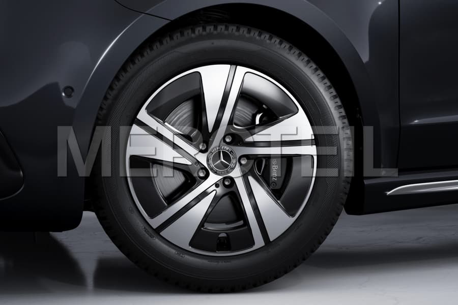 V Class 5 Spoke Light Alloy Wheels Glossy Finish With Black R17 Facelift II W447 Genuine Mercedes Benz preview 0