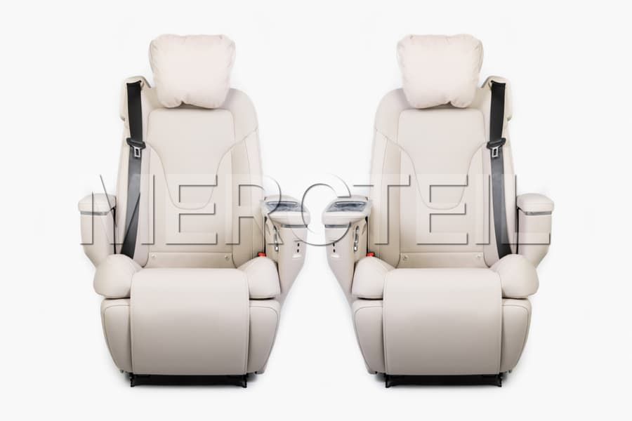 V Class Facelift Silky Beige Luxury Leather Rear Seats Set W447 Genuine Mercedes Benz preview 0