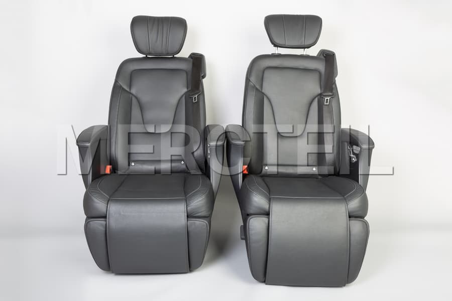 V Class Luxury Black Leather Rear Seats Set W447 Genuine Mercedes Benz preview 0